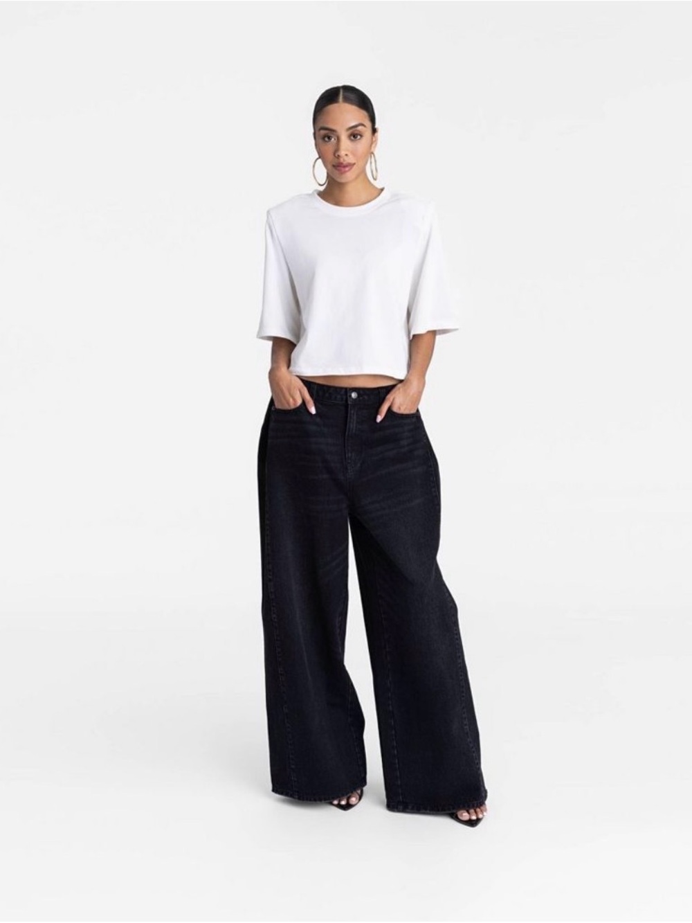 KBB by KAHLANA Women Low-Rise Wide Leg 'The Rachel Jean' - Black